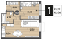 Продажа 1-комнатной квартиры 42,1 м², 9/10 этаж