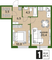 Продажа 1-комнатной квартиры 45,5 м², 2/19 этаж
