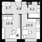 Продажа 1-комнатной квартиры 32,6 м², 5/28 этаж
