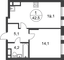 Продажа 1-комнатной квартиры 42,5 м², 3/17 этаж