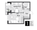 Продажа 1-комнатной квартиры 40,5 м², 9/9 этаж