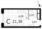 Продажа квартиры-студии 21,4 м², 20/23 этаж