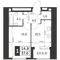 Продажа 1-комнатной квартиры 37,6 м², 20/47 этаж