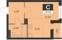 Продажа квартиры-студии 28,9 м², 12 этаж