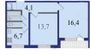Продажа 2-комнатной квартиры 45,9 м², 10/12 этаж