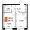 Продажа 1-комнатной квартиры 36,7 м², 5/15 этаж