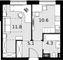 Продажа 1-комнатной квартиры 34,5 м², 7/28 этаж