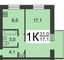 Продажа 1-комнатной квартиры 31 м², 4/9 этаж