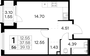 Продажа 1-комнатной квартиры 39,1 м², 6/15 этаж