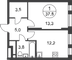 Продажа 1-комнатной квартиры 37,8 м², 6/17 этаж