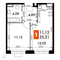 Продажа 1-комнатной квартиры 35,3 м², 10/15 этаж