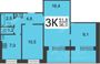 Продажа 3-комнатной квартиры 51,8 м², 6/9 этаж