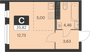 Продажа квартиры-студии 25,8 м², 12 этаж