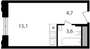Продажа квартиры-студии 23,4 м², 15/30 этаж