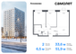 Продажа 2-комнатной квартиры 51,9 м², 3/9 этаж