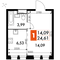Продажа квартиры-студии 24,6 м², 11/15 этаж