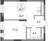 Продажа 1-комнатной квартиры 36,7 м², 13/20 этаж