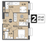 Продажа 2-комнатной квартиры 47,6 м², 9/15 этаж