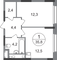 Продажа 1-комнатной квартиры 35,8 м², 2/17 этаж