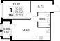 Продажа 1-комнатной квартиры 37,5 м², 2/15 этаж