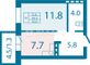 Продажа 1-комнатной квартиры 30,1 м², 19/25 этаж