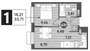 Продажа 1-комнатной квартиры 33,7 м², 12/15 этаж