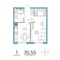 Продажа 1-комнатной квартиры 35,5 м², 2/18 этаж