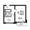 Продажа 1-комнатной квартиры 38,5 м², 3/17 этаж