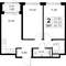 Продажа 2-комнатной квартиры 45,7 м², 1/9 этаж