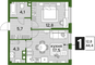 Продажа 1-комнатной квартиры 44,4 м², 5/19 этаж