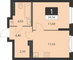 Продажа 1-комнатной квартиры 34,6 м², 12 этаж