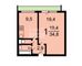 Продажа 1-комнатной квартиры 35,4 м², 4/14 этаж