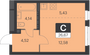 Продажа квартиры-студии 26,7 м², 12 этаж
