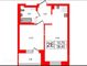 Продажа 1-комнатной квартиры 38,4 м², 24/25 этаж