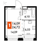Продажа квартиры-студии 24,7 м², 2/15 этаж