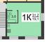 Продажа 1-комнатной квартиры 31,2 м², 3/5 этаж