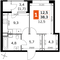 Продажа 1-комнатной квартиры 38,4 м², 35/44 этаж