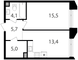 Продажа 1-комнатной квартиры 43,7 м², 2/19 этаж