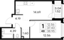 Продажа 1-комнатной квартиры 39 м², 6/15 этаж