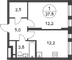 Продажа 1-комнатной квартиры 37,8 м², 10/17 этаж
