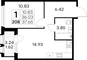Продажа 1-комнатной квартиры 37,7 м², 8/15 этаж