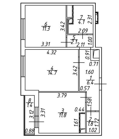 Продажа 2-комнатной квартиры 52,2 м², 5/15 этаж