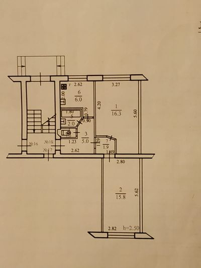 Продажа 2-комнатной квартиры 48 м², 1/5 этаж