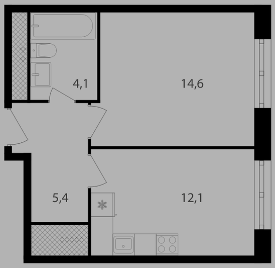 Продажа 1-комнатной квартиры 36,2 м², 10/20 этаж