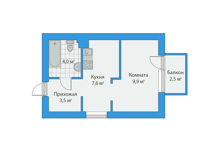 Продажа 1-комнатной квартиры 25 м², 3/3 этаж