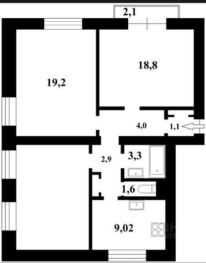 Продажа 1 комнаты, 19,2 м², 4/5 этаж