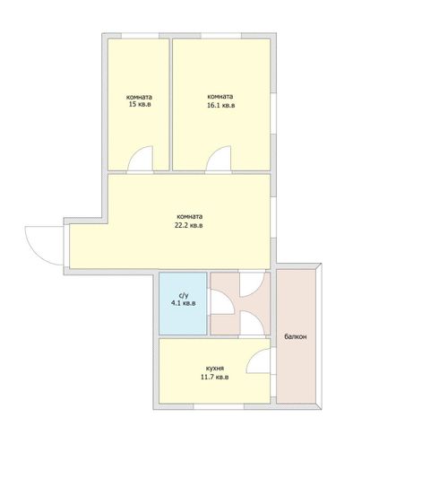 Продажа 3-комнатной квартиры 74,4 м², 6/18 этаж