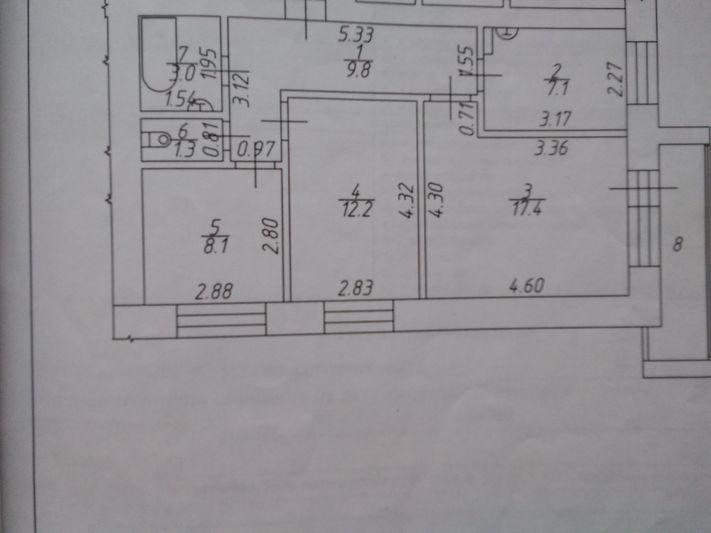 Продажа 3-комнатной квартиры 62 м², 4/9 этаж