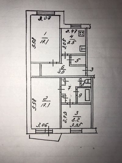 Продажа 3-комнатной квартиры 66,2 м², 1/9 этаж