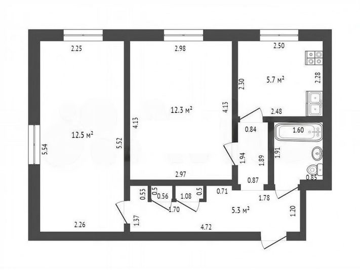 Продажа 2-комнатной квартиры 42 м², 4/5 этаж